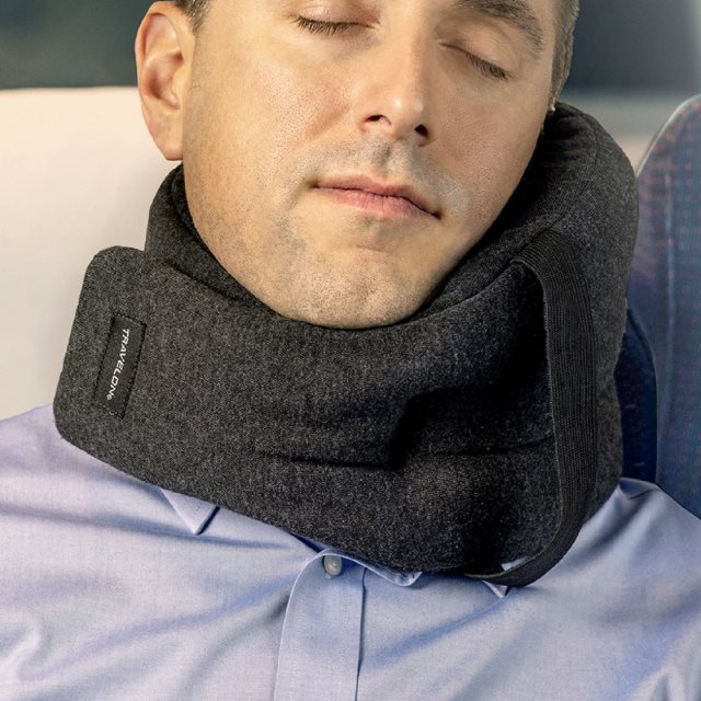 【TRAVELON】Somniwrap環繞側睡護頸枕(岩灰)  |  午睡枕 飛機枕 旅行枕 護頸枕 U行枕