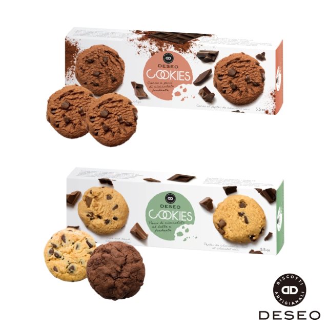 【DESEO】義大利進口巧克力奶油手工餅乾160gx2盒