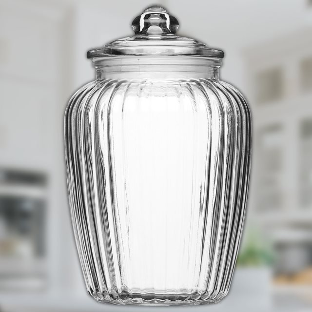【Home Made】菊花紋復古玻璃密封罐(2200ml)  |  保鮮罐 咖啡罐 收納罐 零食罐 儲物罐