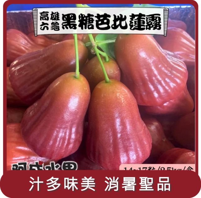 【阿成水果】桃苗選品—高雄美濃黑糖芭比蓮霧(14~17粒/2.5kg/盒)