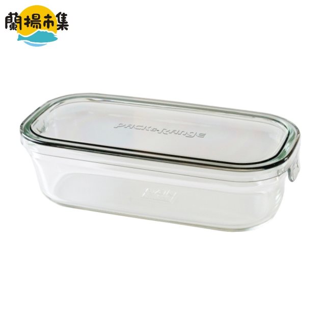 【日本iwaki】耐熱玻璃微波密封保鮮盒 方蓋/灰色 500ml