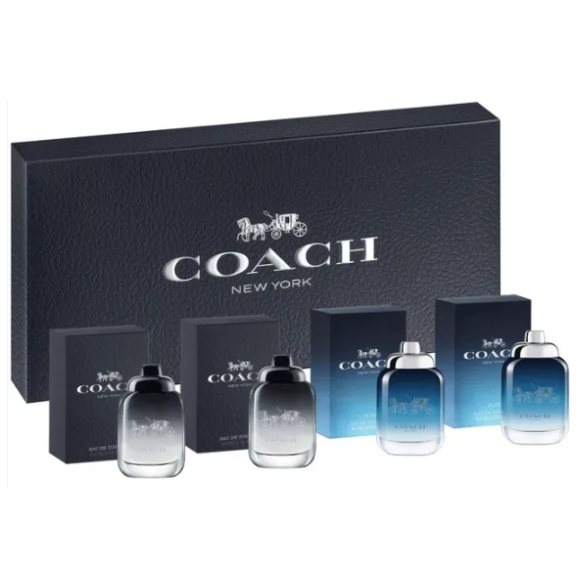 COACH 男性小香淡香水禮盒4.5ml 4入(時尚經典x2+時尚藍調x2)