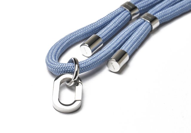【IMOS】(150cm)imos都會隨行手機掛繩 銀扣+藍莓色繩
