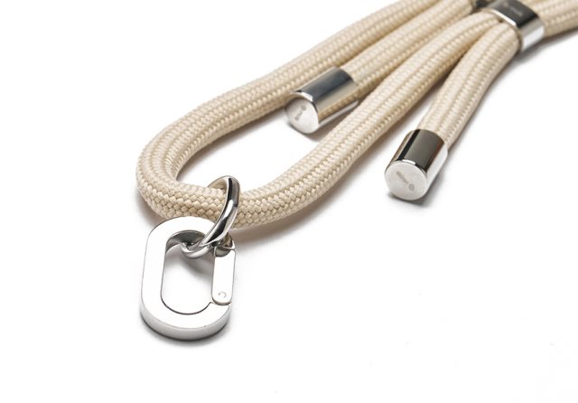 【IMOS】(150cm)imos都會隨行手機掛繩 銀扣+奶茶色繩