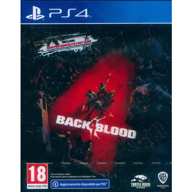 PS4《喋血復仇 Back 4 Blood》中英文歐版 本遊戲僅支援線上模式 需有PSN PLUS會員方能遊玩