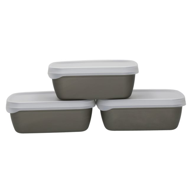【Natural Elements】可微波保鮮盒3入(綠棕600ml)  |  收納盒 環保餐盒 便當盒 野餐