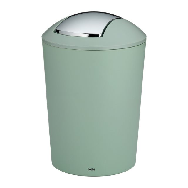 【KELA】Marta搖擺蓋垃圾桶(抹茶綠5L)  |  回收桶 廚餘桶