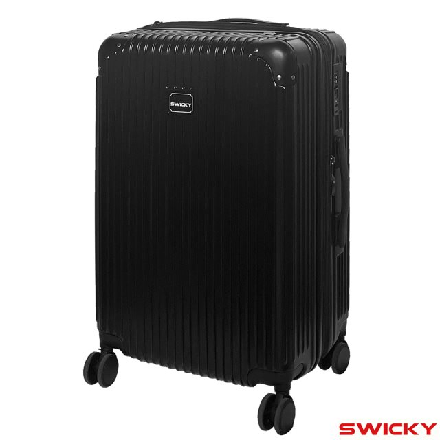 【SWICKY】24吋都市經典系列旅行箱/行李箱(黑)送1個後背包#年中慶