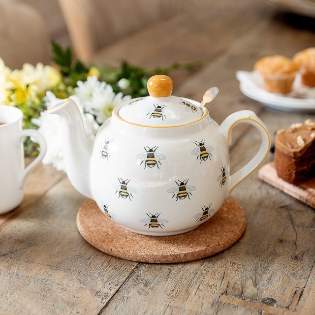 【London Pottery】Farmhouse石陶濾茶壺(蜜蜂900ml)  |  泡茶 下午茶 茶具