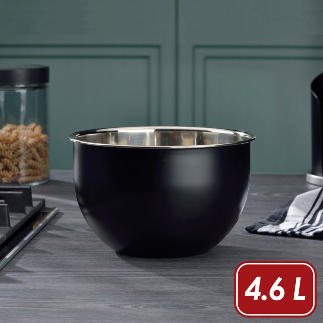 【KELA】Edda深型打蛋盆(黑4.6L)  |  不鏽鋼攪拌盆 料理盆 洗滌盆 備料盆