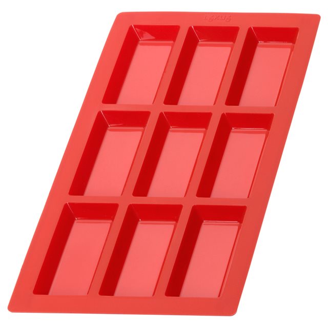 【LEKUE】9格矽膠費南雪烤盤(紅)  |  點心烤模