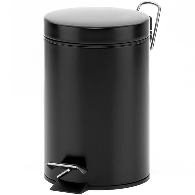 【KELA】簡約腳踏式垃圾桶(黑3L)  |  回收桶 廚餘桶 踩踏桶