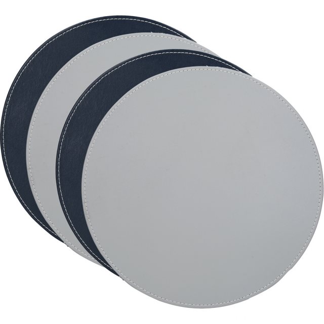 【Creative Tops】圓形雙面餐墊4入(藍灰)  |  桌墊 杯墊