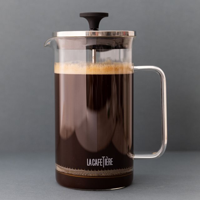 【La Cafetiere】玻璃法式濾壓壺(簡約銀350ml)  |  泡茶器 冷泡壺 沖茶器 法壓壺 咖啡壺 奶泡杯