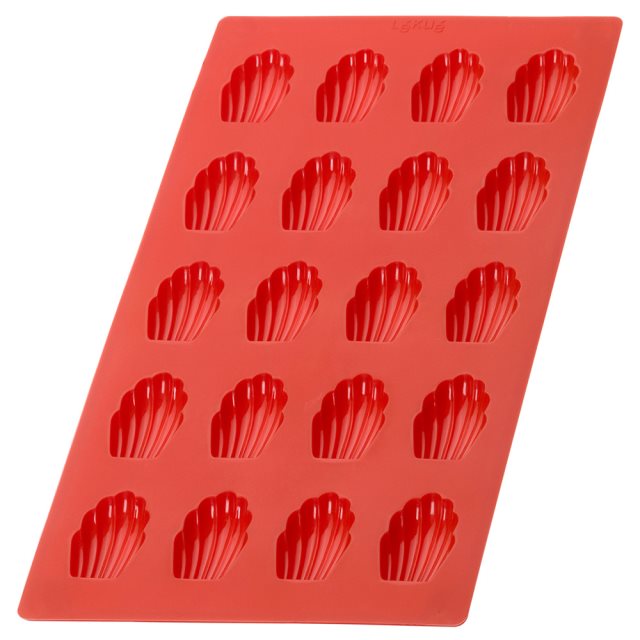 【LEKUE】20格矽膠迷你瑪德蓮烤盤(紅)  |  點心烤模