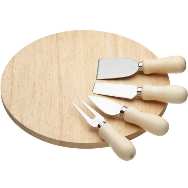 【KitchenCraft】砧板+起司刀叉組  |  起司盤