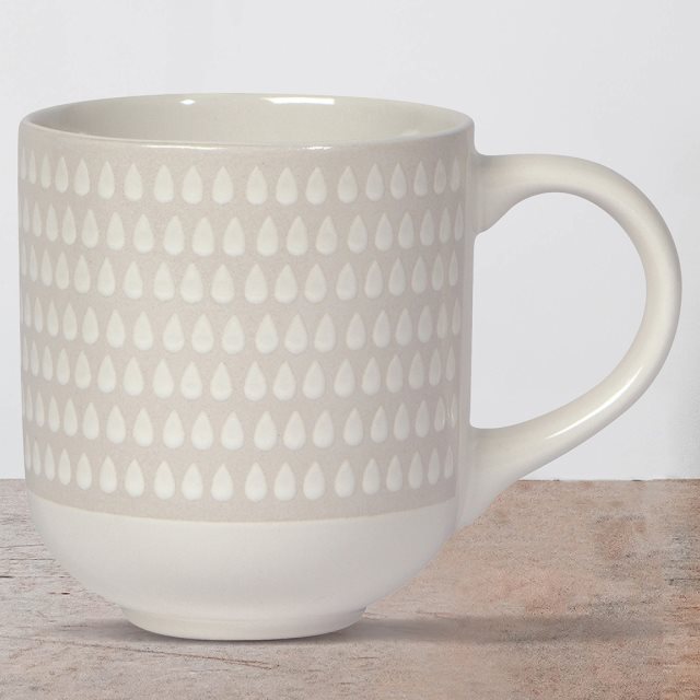 【danica】Heirloom陶製馬克杯(白雨滴415ml)  |  水杯 茶杯 咖啡杯