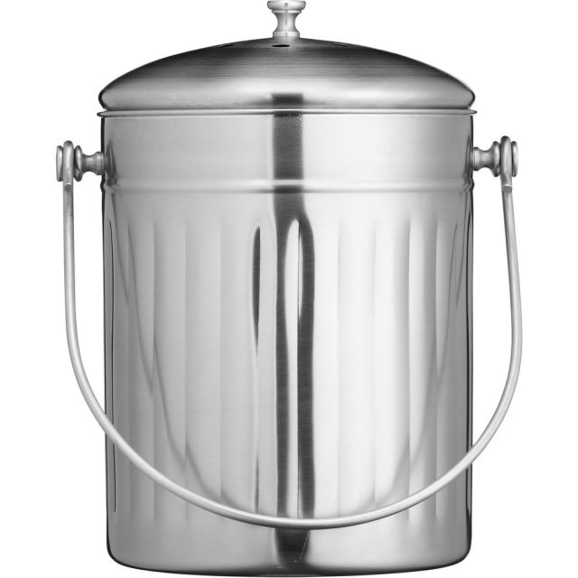 【KitchenCraft】復古不鏽鋼廚餘桶(5L)  |  回收桶 垃圾桶 收納桶 餿水桶