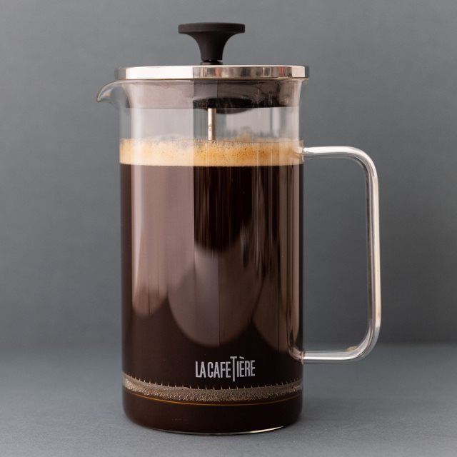 【La Cafetiere】玻璃法式濾壓壺(簡約銀1L)  |  泡茶器 冷泡壺 沖茶器 法壓壺 咖啡壺 奶泡杯