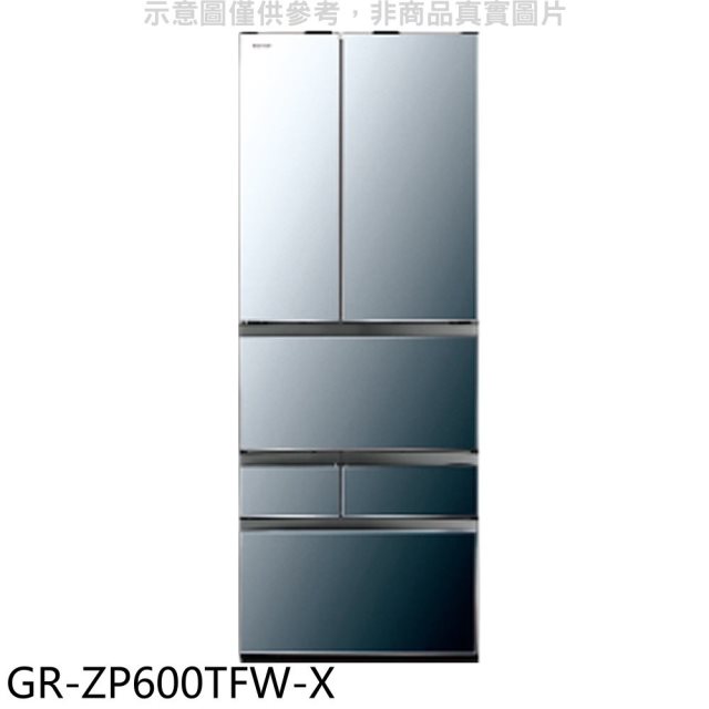 TOSHIBA東芝【GR-ZP600TFW-X】601公升變頻六門冰箱(含標準安裝)