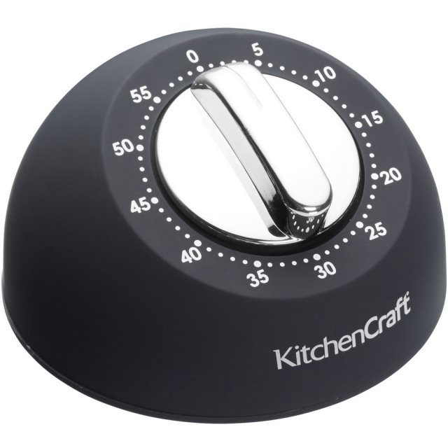 【KitchenCraft】圓型發條計時器(黑)  |  廚房計時器