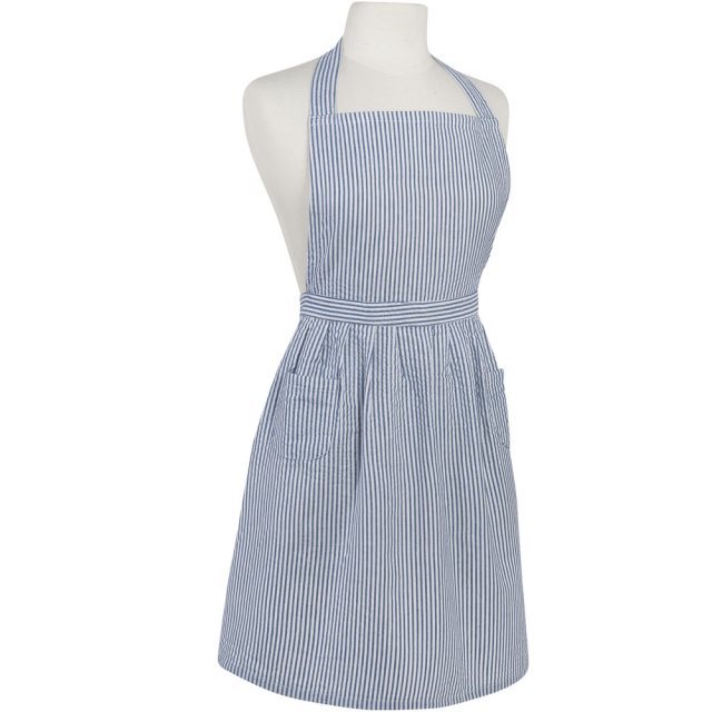 【NOW】經典雙袋圍裙(條紋藍)  |  廚房圍裙 料理圍裙 烘焙圍裙