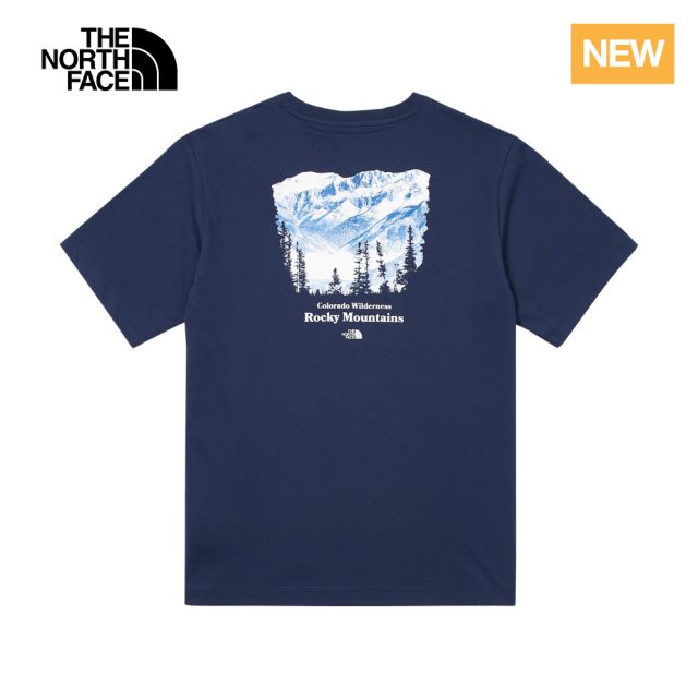 The North Face北面TNF雪山印花T-Shirt(深藍)XL