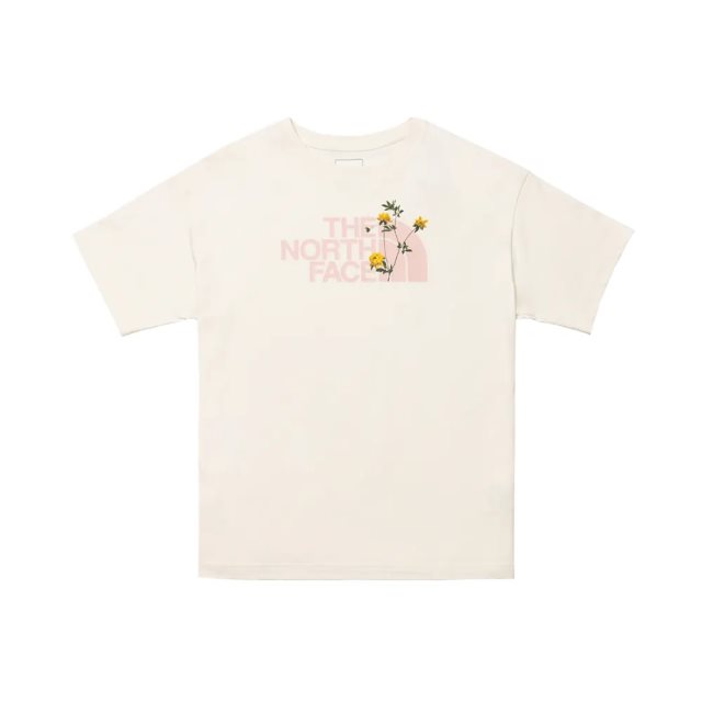 The North Face北面TNF女LOGO花卉T-Shirt(米白)L