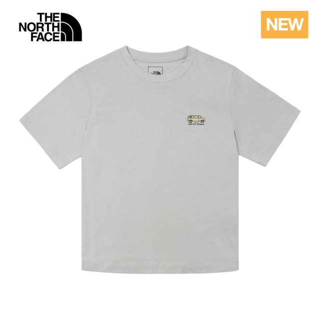 The North Face北面TNF女露營車印花T-Shirt(灰)L