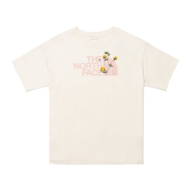 The North Face北面TNF 女LOGO花卉T-Shirt(米白)M