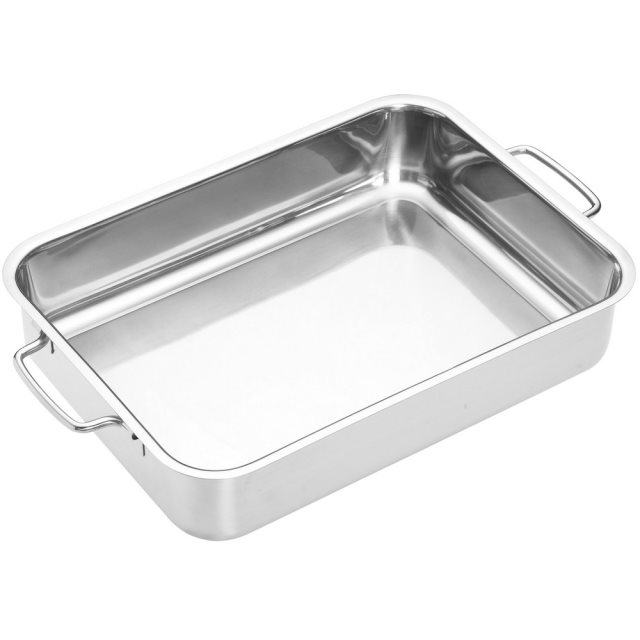 【MasterClass】雙柄不鏽鋼長形深烤盤(32cm)  |  烘焙烤盤