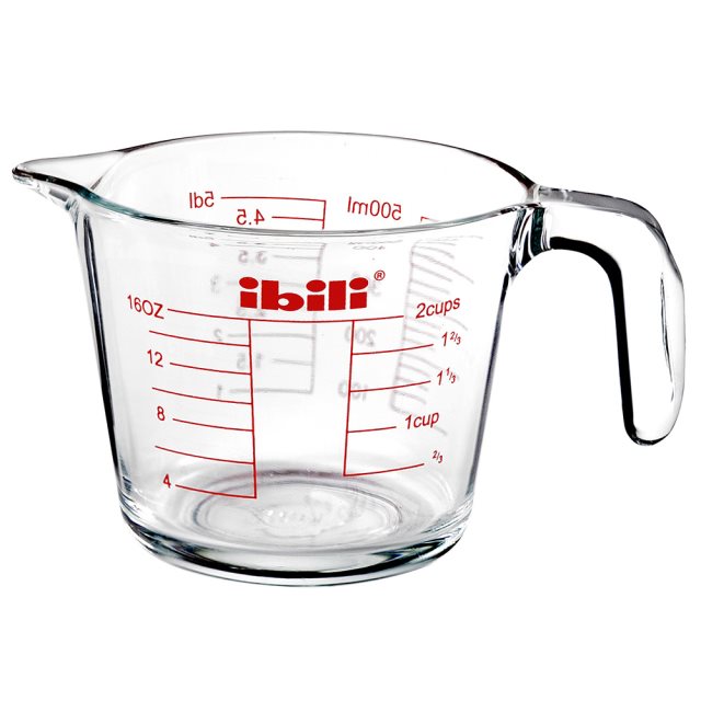【ibili】耐熱玻璃握柄量杯(500ml)  |  刻度量杯