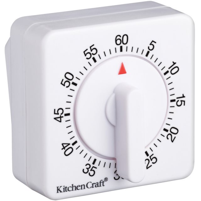 【KitchenCraft】方型發條計時器(白)  |  廚房計時器
