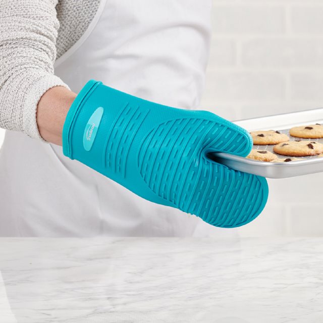 【Trudeau】止滑矽膠隔熱手套(藍綠)  |  防燙手套 烘焙耐熱手套