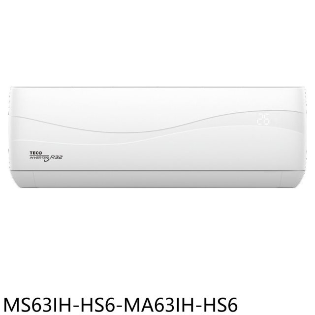 東元【MS63IH-HS6-MA63IH-HS6】變頻冷暖分離式冷氣10坪(含標準安裝)(商品卡1300元)