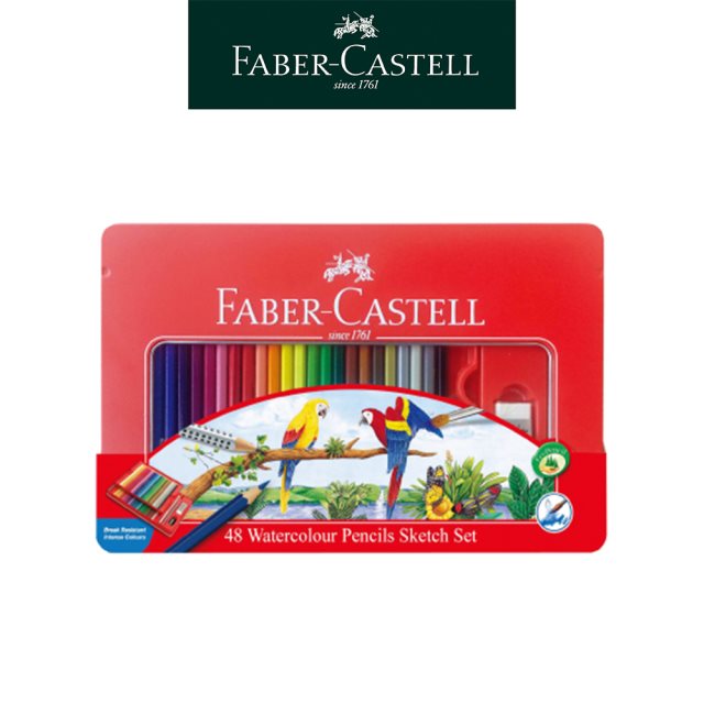 【Faber-Castell】輝柏水性色鉛筆/鐵盒-48色