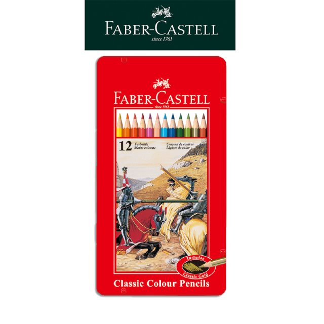 【Faber-Castell】輝柏油性色鉛筆/鐵盒-12色