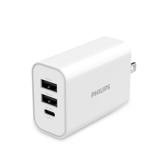 【PHILIPS】飛利浦32W 3port PD充電器 DLP4327C