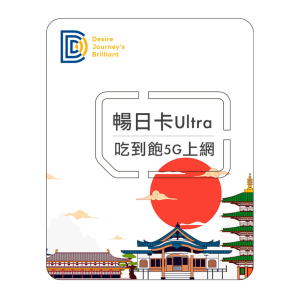 【DJB】桃苗選品—日本ESIM 暢日卡 ULTRA 4天 (吃到飽5G上網) 虛擬網卡