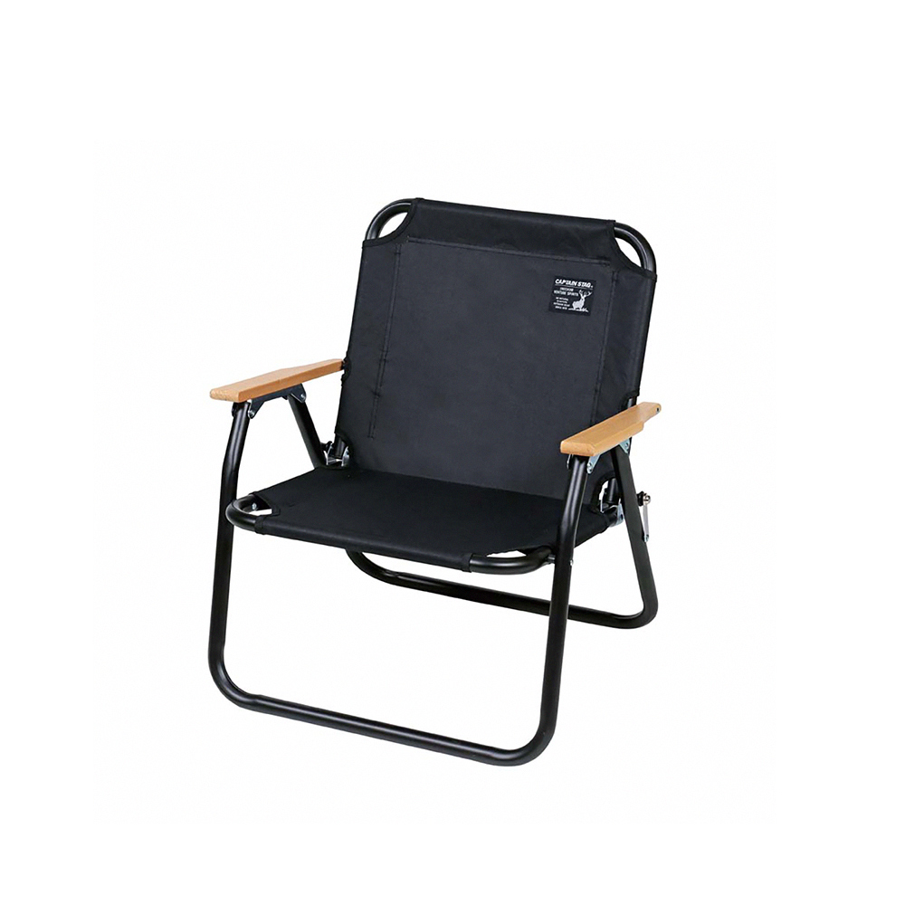 春季露營【日本CAPTAIN STAG】戶外露營鋁合金折疊單人椅-黑色