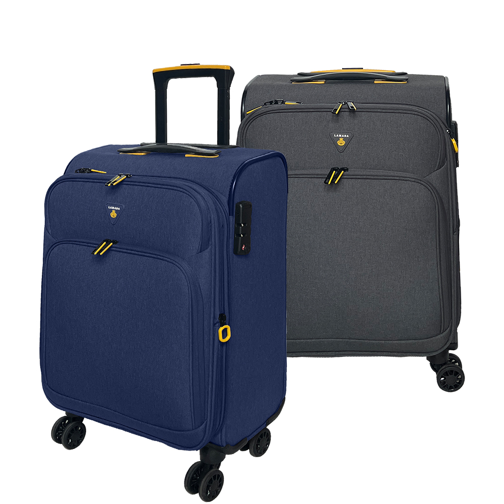 品牌週【Lamada 藍盾】19吋 限量款輕量都會系列布面登機箱/旅行箱/行李箱(三色可選)