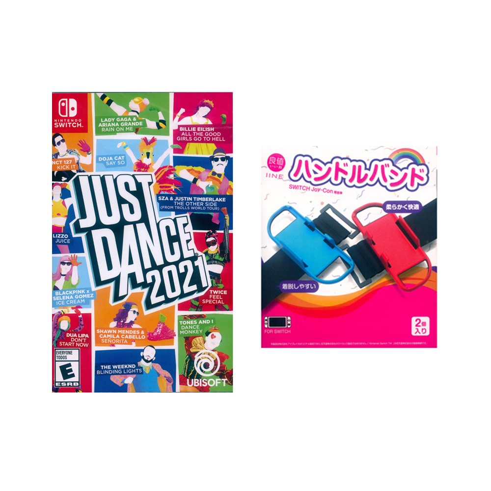Nintendo Switch《舞力全開 2021 Just Dance 2021 + 良值紅藍腕帶一組二入 》中英文美版