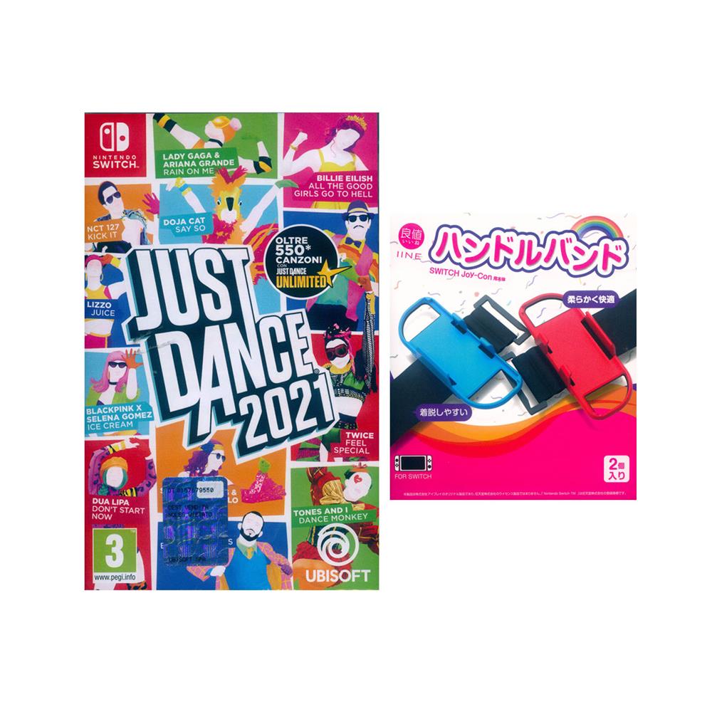 Nintendo Switch《舞力全開 2021 Just Dance 2021 + 良值紅藍腕帶一組二入》中英文歐版