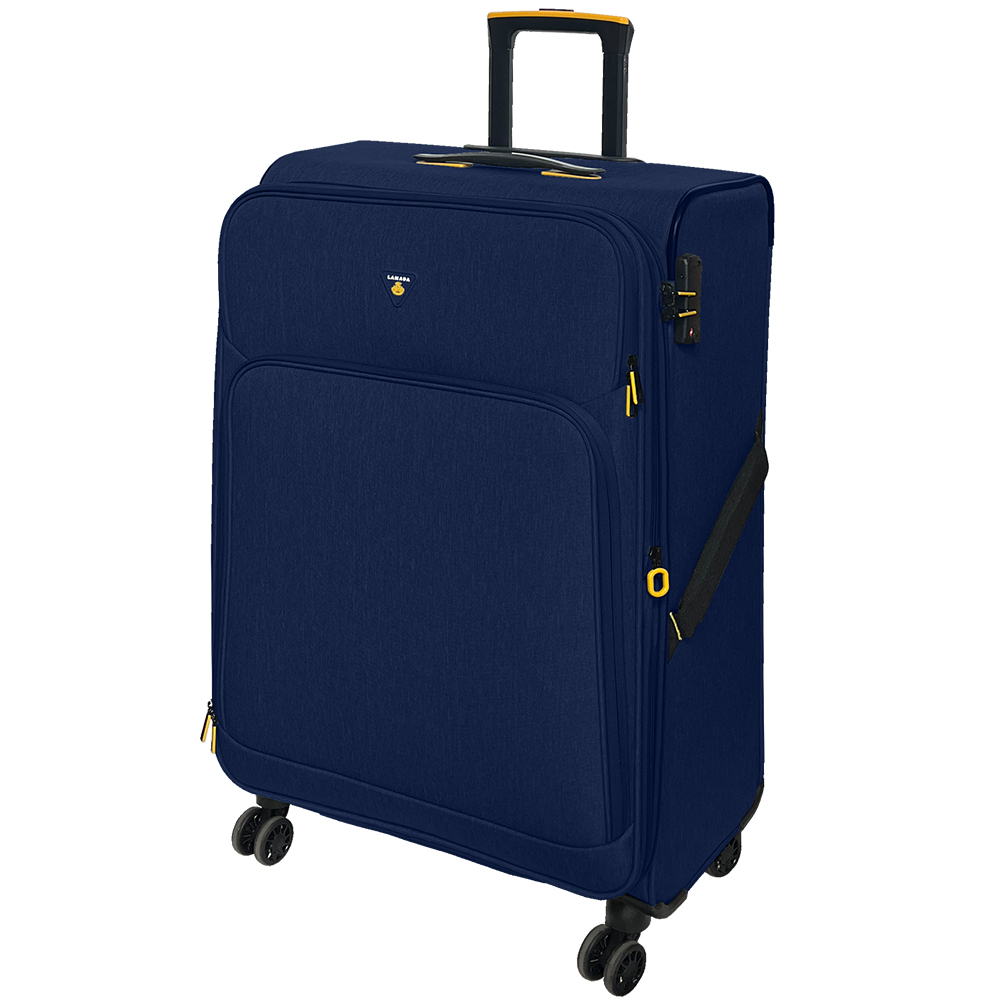 【Lamada 藍盾】28吋 限量款輕量都會系列布面旅行箱/行李箱(藍)送1個後背包#年中慶