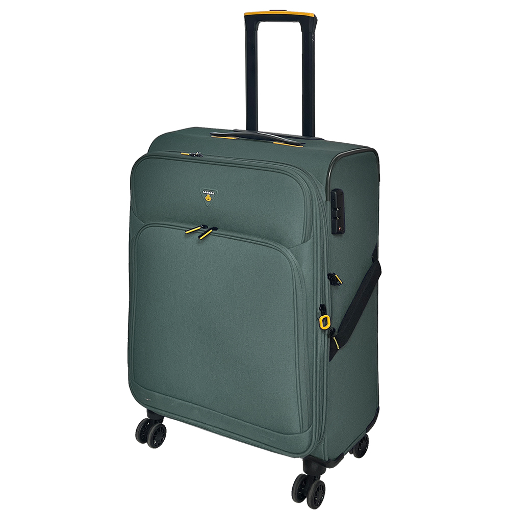 【Lamada 藍盾】24吋 限量款輕量都會系列布面旅行箱/行李箱(綠)送1個後背包#年中慶