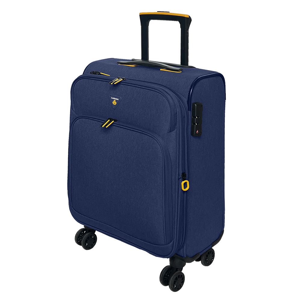 【Lamada 藍盾】19吋 限量款輕量都會系列布面登機箱/旅行箱/行李箱(藍)送1個後背包#年中慶