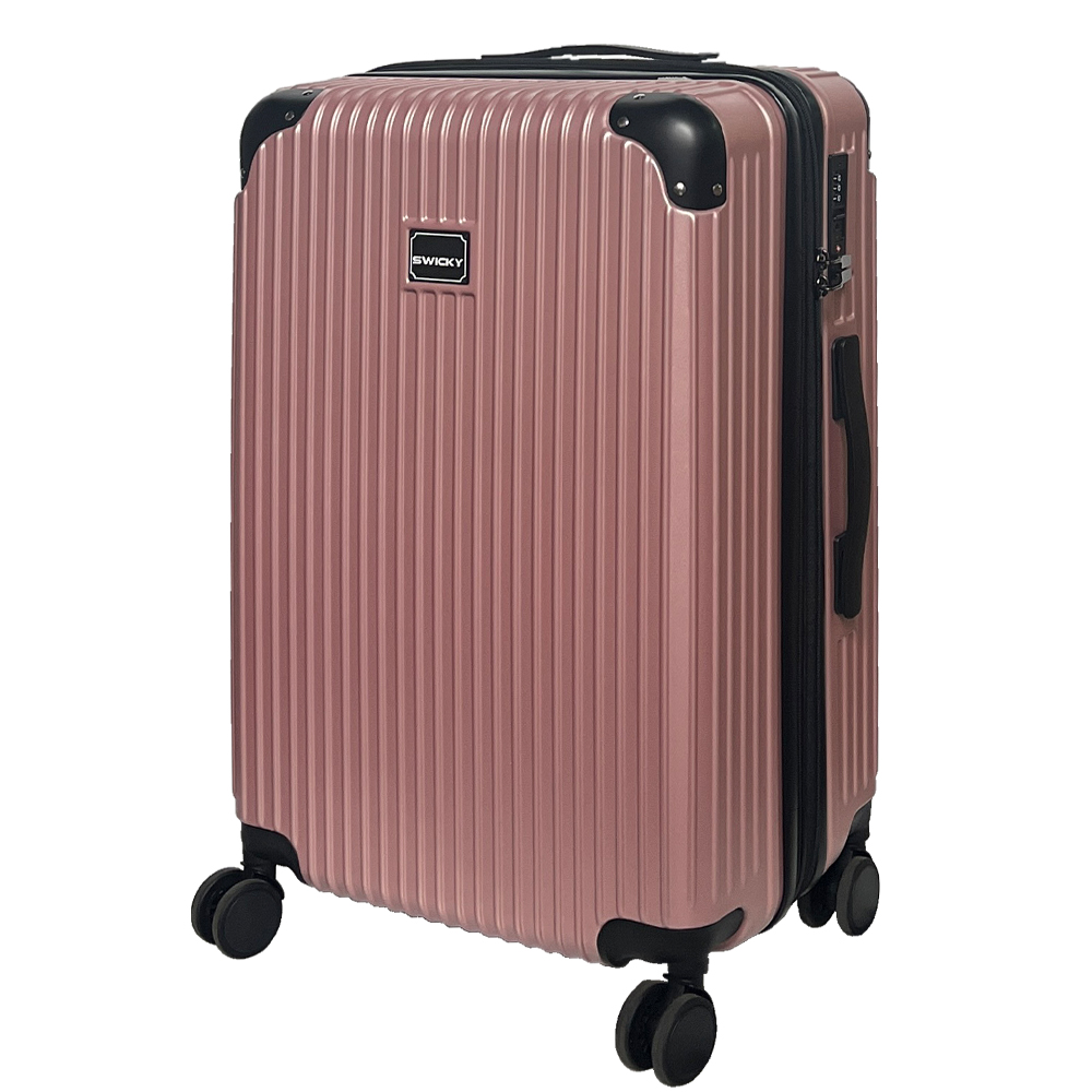【SWICKY】24吋都市經典系列旅行箱/行李箱(玫瑰金)送1個後背包#年中慶