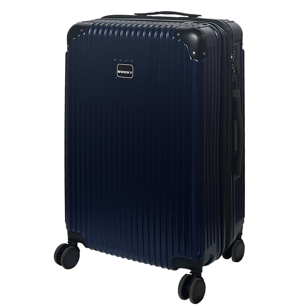 【SWICKY】24吋都市經典系列旅行箱/行李箱(深藍)送1個後背包#年中慶