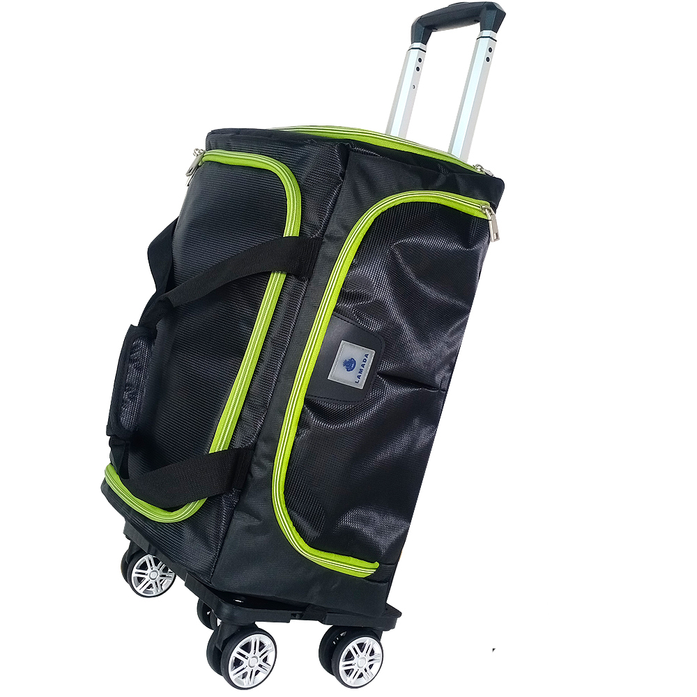【Lamada 藍盾】大容量專利可拆式拉桿旅行袋(綠)#年中慶