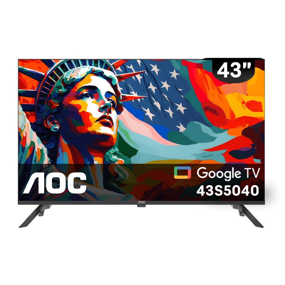 AOC美國【43S5040】43吋FHD連網Google TV智慧顯示器(無安裝)